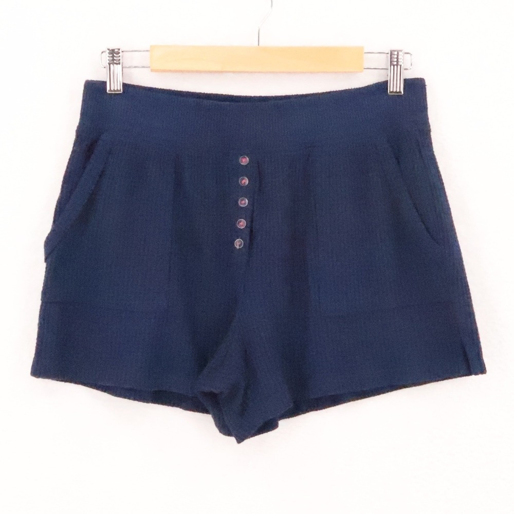 Saturday Sunday Anthropologie Knit Shorts Womens Size S Navy Blue Lounge Comfort